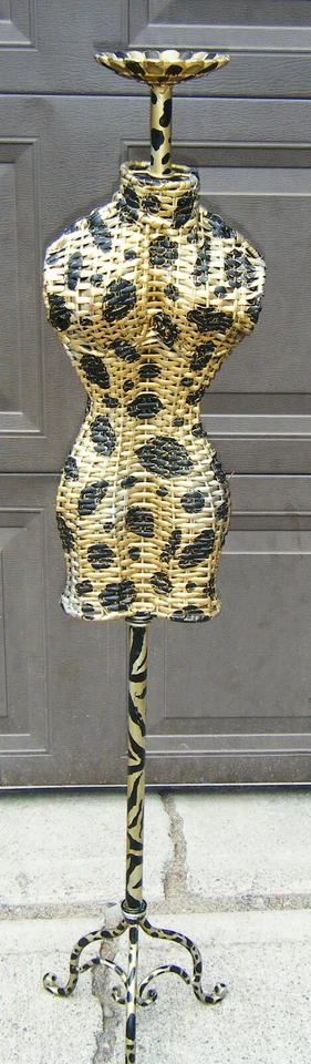 Vintage Exquisite Mini Wicker Counter top Store Display Dress Form - Image 3 of 4