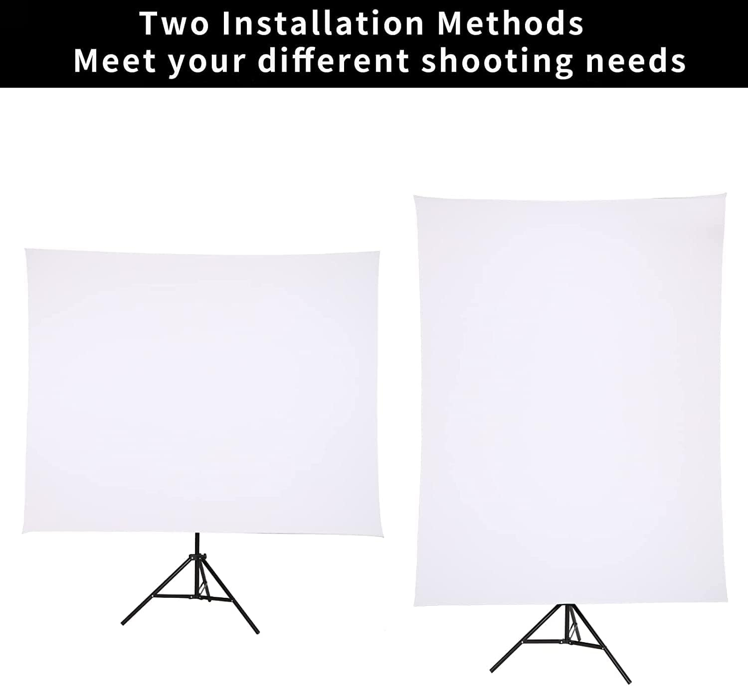 6.5x6.5ft Photo Studio Backdrop Stand With Green & White Screens - Portable Chromakey Background System