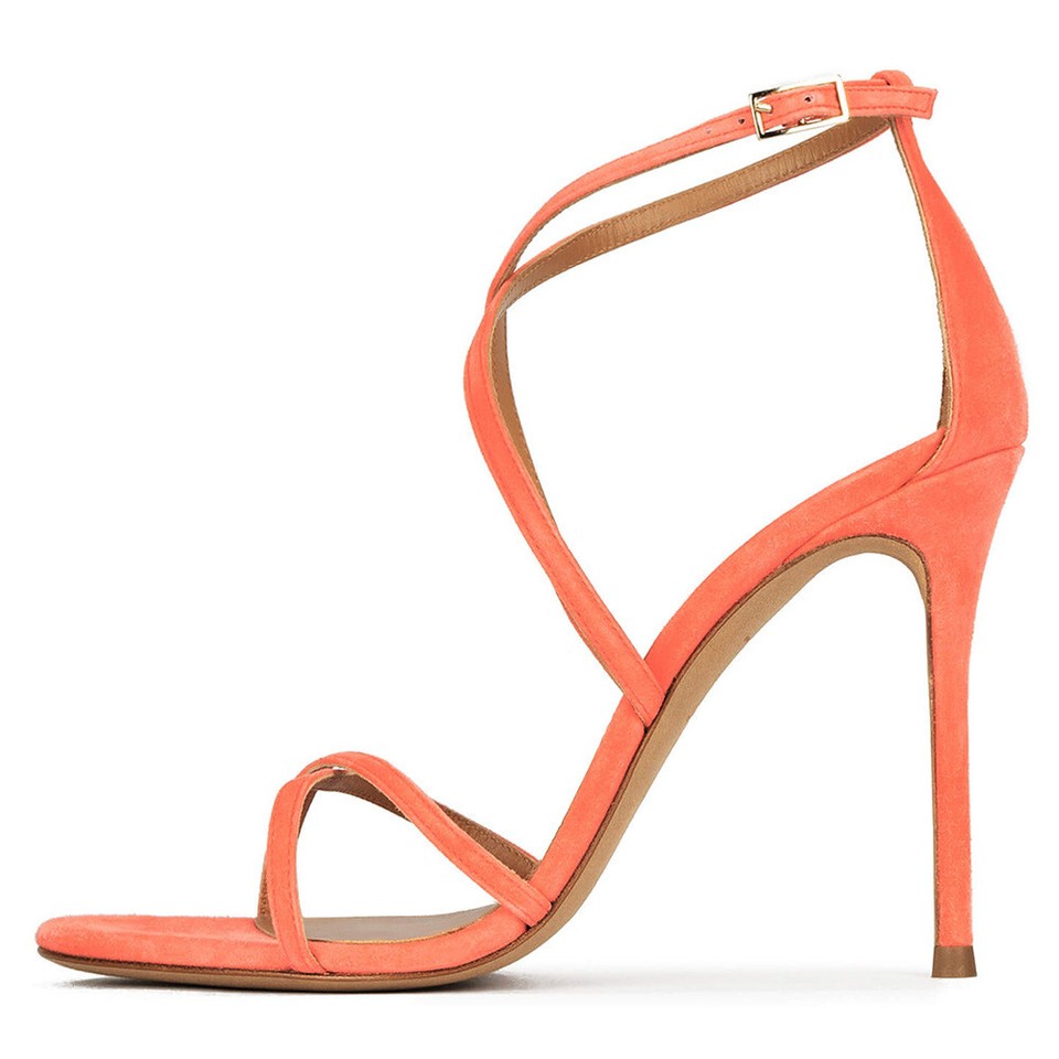Trend4us Luxe Split-Toe Cross-Strap Stiletto Heels
