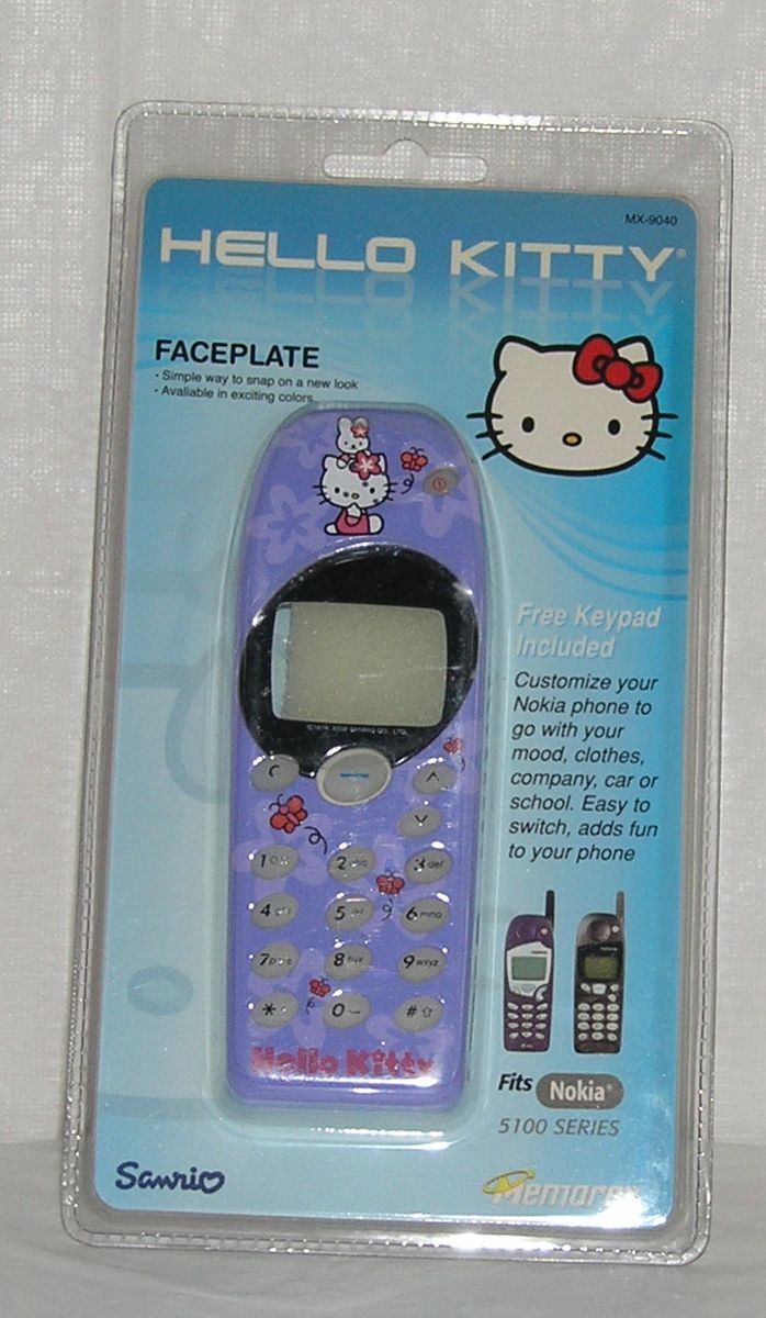 Hello Kitty Phone Faceplate Keypad Nokia 5100 Purple Sanrio 2002 NIP