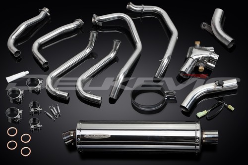 Honda VFR800 Interceptor 98-01 Complete Exhaust 4-1 18" Oval Stainless Muffler - Bild 5 von 5