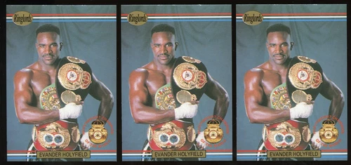 3  1991 EVANDER HOLYFIELD Ringlords Boxing Card #1 HOF Mike Tyson International