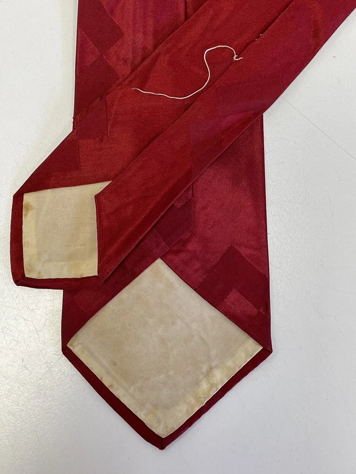 Corbata De Colección 40 Años 50 Rojo Rockabilly Hoja de Oro Columpio Art Deco Otoño Seda Rata Pack Foto 2 de 4