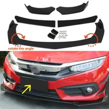 4Pcs Universal Car Front Bumper Lip Body Kit Splitter Lower Spoiler Gloss Black