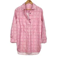J.W. Anderson Pink Linen Grid Tunic Shirt Men’s Size S