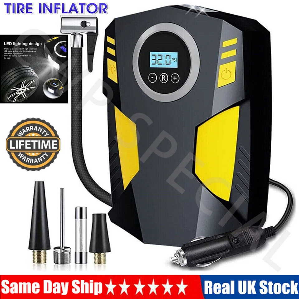 Electric Corded Car Tyre Inflator Pump Portable Air Compressor Pump 12V 150PSI - Image 3 of 4