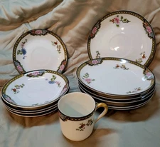 Noritake Pheasant Saucer, Espresso Saucer, Demitasse Espresso Cup - Lot Of 12