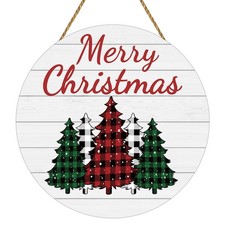 Christmas Decorations Indoor 12 x 12 inches, Buffalo Plaid Tree