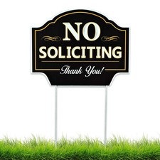 Affordable 11.5"x9" No Soliciting Yard Sign - Clear Messaging for Peace of Mind