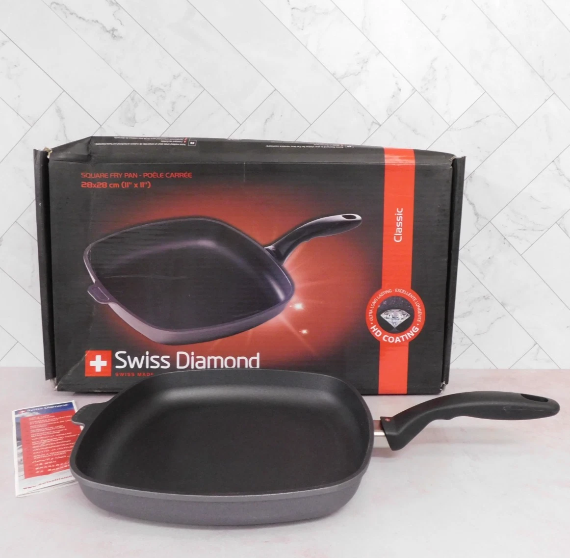 Swiss Diamond Classic HD Nonstick Square Fry Pan, 11 Inch - NEW