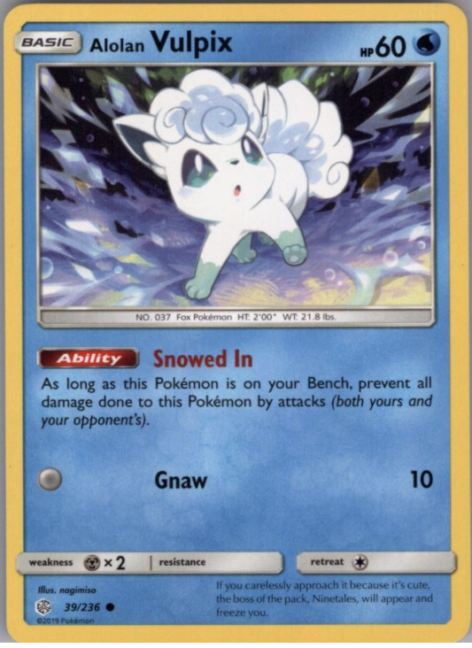 Pokemon - Alolan Vulpix - 39/236 - Cosmic Eclipse - NM/M