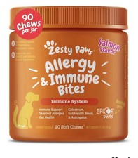 Zesty Paws Dog Allergy Relief Chews, Dog Probiotics for Itchy Skin and Ears, Lam