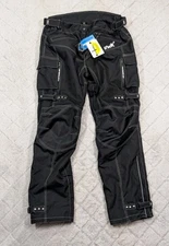 HWK Pants Mens XXL Black Motorcycle Ripstop Weatherproof Reflective 34” NEW