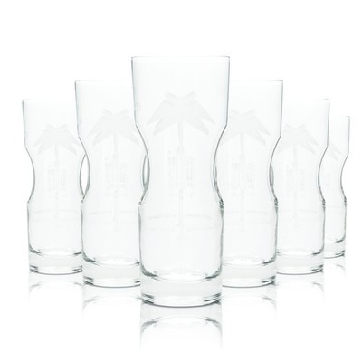 6x Afri Cola Softdrink Glas 0,2l Becher Longdrink Gläser Kontur Gastro Limo