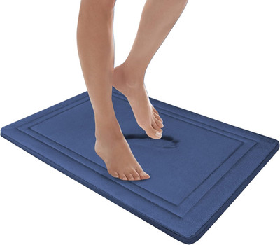 MICRODRY Quick Drying Memory Foam Framed Bath Mat with GripTex Skid-Resistant Ba