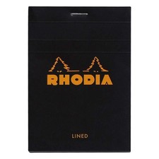 Rhodia Staplebound Notepad - Lined 80 sheets - 3 3/8 x 4 3/4 - Black cover