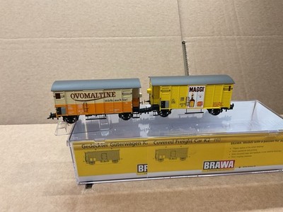 BRAWA HO-SPUR GEDECKWAGEN WAGGONS 2X SBB GÜTERWAGEN WAGGONS SCHÖN!