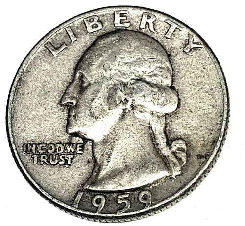 #  C9865   WASHINGTON   QUARTER   COIN,    1959