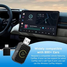 2-in-1 Wireless CarPlay Adapter for iPhone Android Auto USB Auto-connect