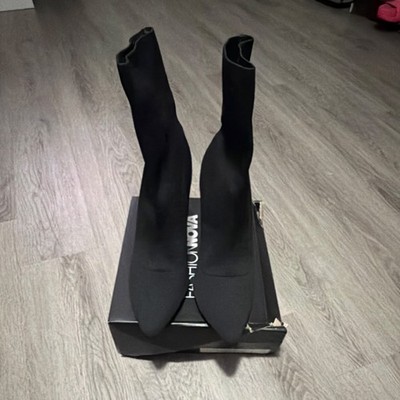 Stiletto Layne Stretch Sock  by fashion nova black colorway Women Sz11