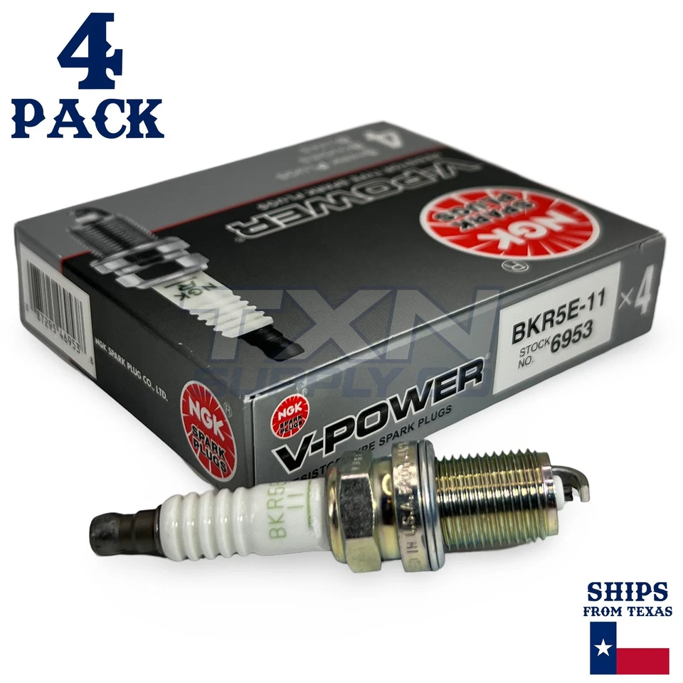 4 Pack NGK V-Power Spark Plugs 1993-2001 for Nissan Altima 2.4L L4 Kit Set - Image 2 of 3