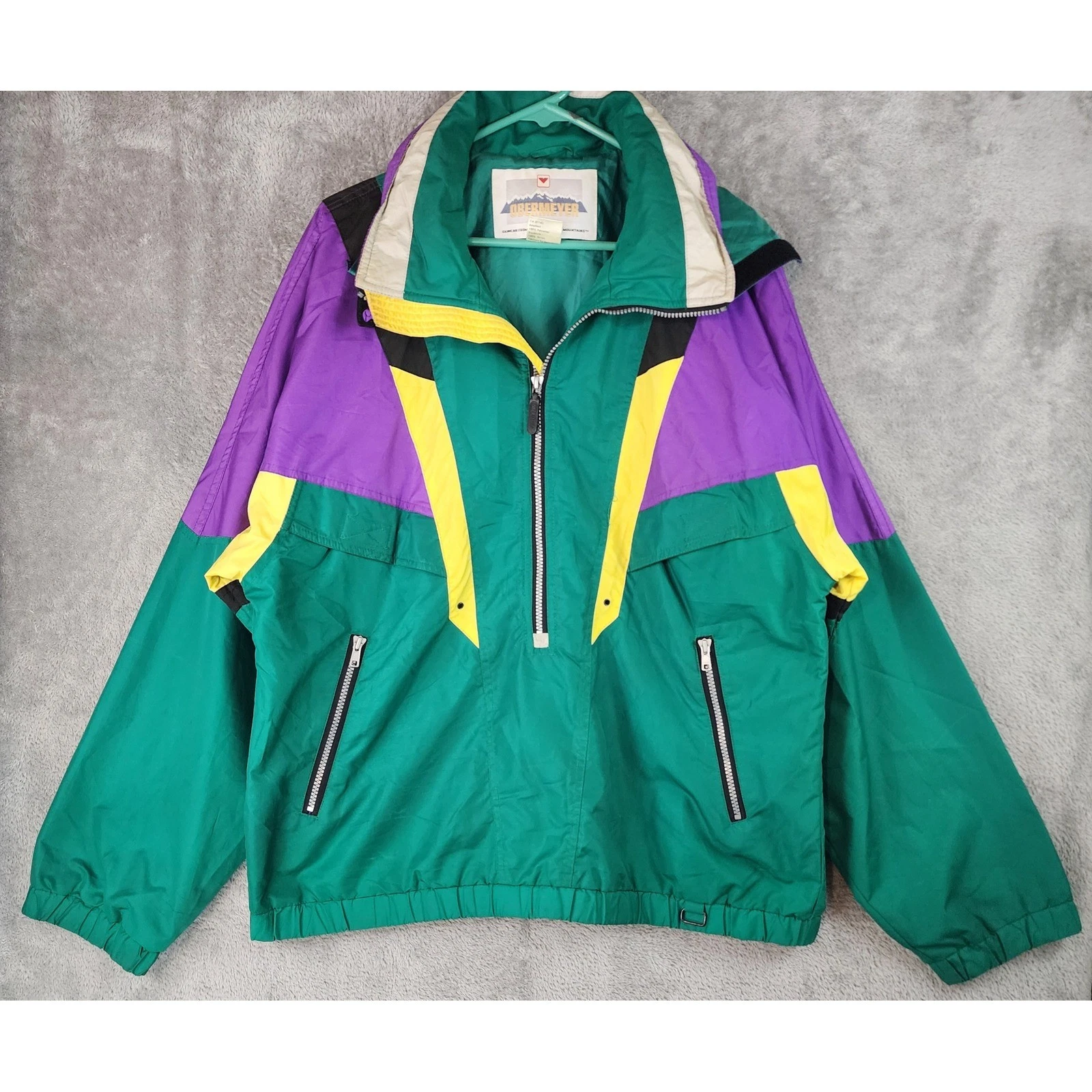 Obermeyer Ski Jacket Mens Medium Green Purple Mountain Classics 90s Vintage