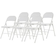 Pack of 6 Metal Frame Folding Chair High Back Padded Seat Heavy Duty