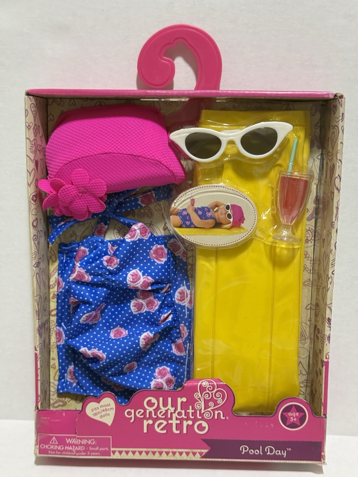 Our Generation Retro Pool Day Swimsuit Outfit for 18" Dolls