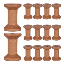 25 Pcs Natural Wood Vintage Wooden Spools Empty Thread Bobbins For Crafts