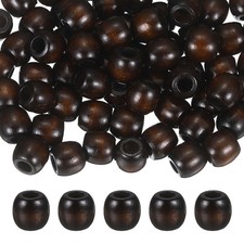 150-Pack Natural Wood Beads 16x17mm for DIY Crafts/Bracelet Deep Brown