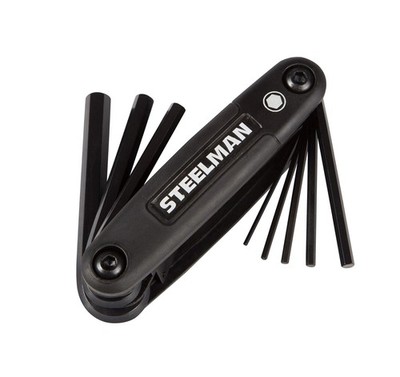 Folding Hex Key Wrench Metric Multi-Tool 1.5-8mm Black Oxide Steel Set