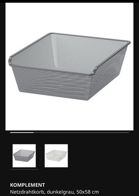 IKEA Pax Komplement Netzdrahtkorb Dunkelgrau 50x58 Cm