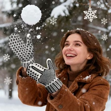 Naughty List Mittens |Cozy Knit with a Hidden Attitude,Middle Finger Mittens,New