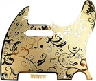 Gold Vintage Engraved Steel Guitar Pickguard Scratch Plate Fit Telecaster Tele