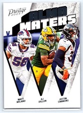 2023 Prestige Alma Maters #AM-8 AJ Dillon Justin Simmons Matt Milano