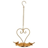 Vogelbad Vogelbecken VogelträNke Wasserschale Garten Gelb Metall 22X46X15Cm