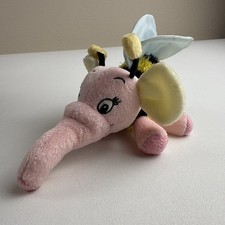 RARE Disney Theme Parks Winnie the Pooh Pink Heffalump Bee Plush Bean Bag Toy