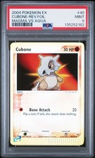 PSA 9 Cubone 40/95 Reverse Holo 2004 Pokemon EX Team Magma vs Team Aqua Pop 18