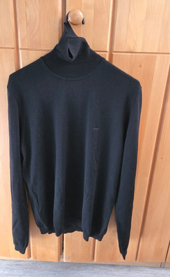 Joop Rollkragen-Pullover Adrian extrafeine Merinowolle schwarz Gr. S neu
