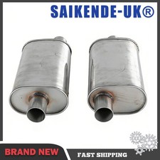 71226 Set Of 2 2.5 Offset In Center Out Performance Exhaust Mufflers