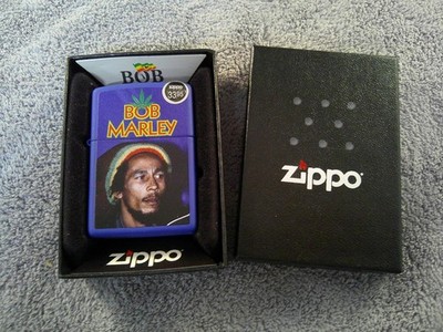 Zippo - Bob Marley Logo Royal Blue Matte Lighter NEW but seal broken