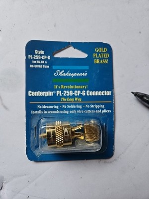 Shakespeare  PL-259-CP-G Marine Center Pin Connector Gold Plated Brass NOS OMC9
