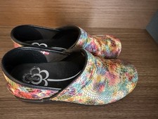 Sanita Rainbow Pebble Professional Leather Clogs sz 38