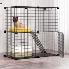 CAT CAGES 2-4 Tier Pet Cages Kennels Small Cats, Ferrets, Chinchillas Multiple S