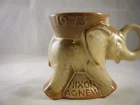 1973 FRANKOMA Republican Elephant  MUG - Tan/Brown, Nixon/Agnew NEW OLD STOCK