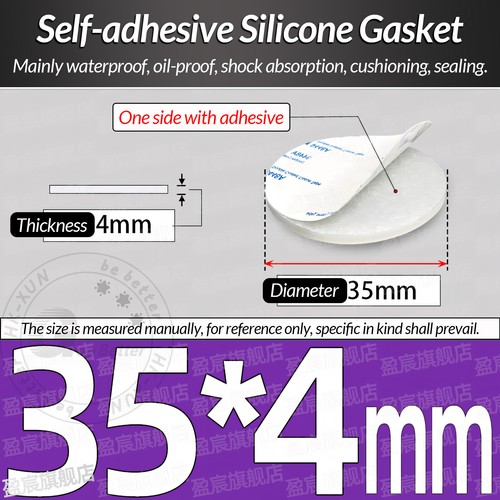 Solid Round Self Adhesive Silicone Pad Disc Sheet Gaskets Ø 5-150mm Thick 1-10mm - Picture 122 of 251