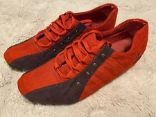 ladies Red Hatters society tennis shoes size 8 red/purple