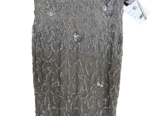 Mac Duggal Kleid Dress Größe 10 Wasserfallausschnitt U-Ausschnitt hinten Perlen Pailletten 93537 598 $ - Bild 6 von 15