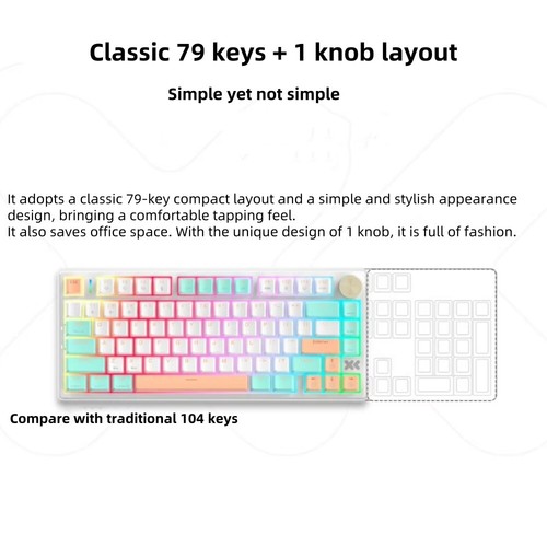 Original Lenovo K5 Pro Wireless Bluetooth Mechanical Keyboard 79 Keys Backlight - Picture 4 of 6