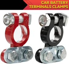 Car Battery Terminal Connector Positive Negative Post Heavy Duty Clamp Clip 2PCS